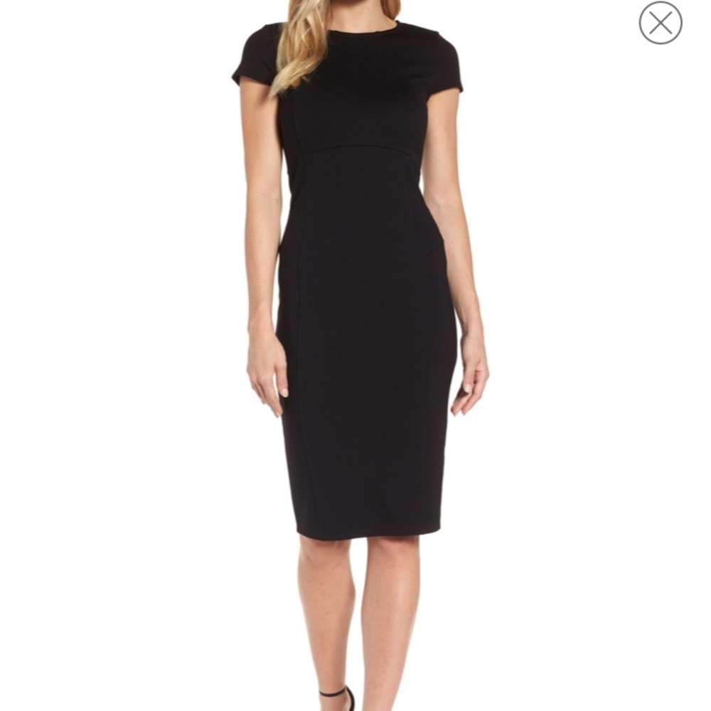 Green pencil dress